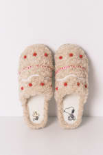 Women'secret Zapatillas casa borreguito beige Snoopy por 5.99€