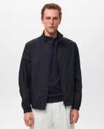 Mango Outlet Chaqueta Algodón Cuello Botones Azul por 17,99€