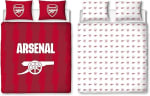 Arsenal FC Official Double Duvet Cover Set – Geometric Design, Red Reversible 2-Sided