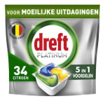 Dreft Platinum Vaatwastabletten citroen 34st voor €7 bij Collect & Go