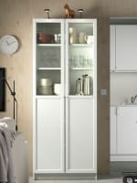 BILLY / OXBERG Librería con puerta de vidrio, blanco por 103,99€