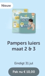 €10 cashback op pampers maat 2 en 3 via Tikkie