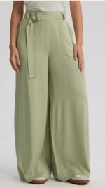 Pantalón Mujer Palazzo Cinturón Verde por $5.590 en Paris