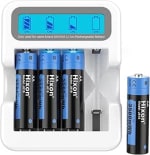 Lot de 4 Piles AA rechargeable Hixon - 1,5 V, 3500 mWh, charge rapide 2h à 14,94€