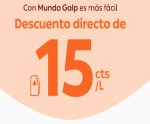 Galp descuento directo de 15 cts/L en todos tus repostajes
