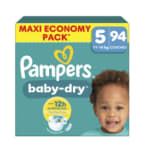 Couches Bébés Baby-Dry 11-16kg Taille 5 PAMPERS à 35,90€