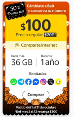 SIM y eSIM desde $100 en Bait