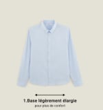Chemise pour personne à mobilité réduite - Bleu clair à 16€