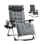 Chaise longue pliante en acier avec coussin amovible SONGMICS à 84,99€