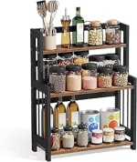 SONGMICS Especiero, Estante de Especias de 3 Niveles, de Bambú y MDF por 17.80€