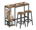 Vasagle 1 mesa con 2 sillas de cocina marrón rústico y negro tinta por 59,99€