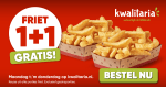 1+1 gratis op een portie friet bij Kwaletaria