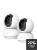 Tapo C200 2-Pack (1080P Pan/Tilt Indoor Wi-Fi Camera, Motion Detection, Night Vision,