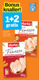 1+2 gratis op Herta Finesse kip/kalkoenfilet bij Albert Heijn