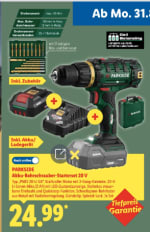 PARKSIDE Akku-Bohrschrauber Starterset 20 V (2 Ah) voor €24,99 bij Lidl Duitsland