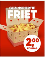 €2 korting op alle gezinsporties friet bij Kwalitaria