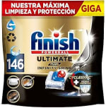 146 pastillas Finish Ultimate Plus Infinity Shine lavavajillas por 22.49€