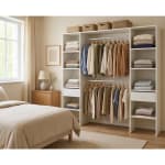 Kit dressing double colonnes blanc - H. 200 cm x L.180 cm x P.45 cm à 79,90€