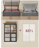Cadre de lit Mazey 140 x 190 cm sommier relevable avec rangement gris foncé à 199,99€