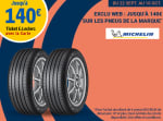 Jusqu'à 140€ en ticket E.Leclerc sur les pneus Michelin chez Auto E.Leclerc