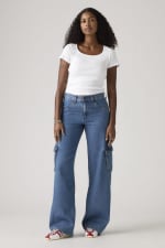Levi's Superlow loose cargo dnm all over blue voor €42,99 bij Otrium