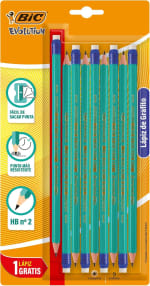 BIC Lápiz de Grafito Evolution HB #2 (8 Piezas + 1 Gratis) por $18 en Amazon