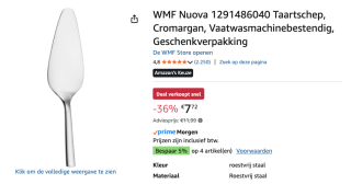 WMF Nuova - Taartschep voor €7,72 bij Amazon