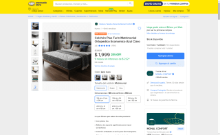 Colchón Turin Matrimonial Ortopedico por $1,999 | Mercado Libre