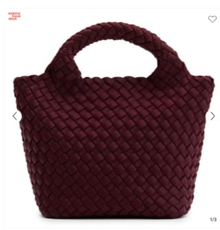 Manfield Burgundy mini gevlochten handtas voor €34 bij Wehkamp
