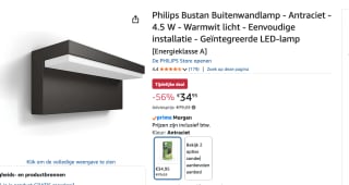 Philips - LED Buitenwandlamp voor €34,95 bij Amazon