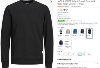 JACK & JONES Jjebasic Sweater voor €15 bij Amazon