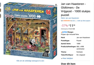 Jan van Haasteren Legpuzzel - Oldtimers De Vrijgezel, 1000st. voor €11,98 bij Amazon