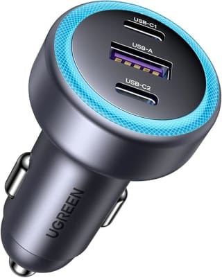 UGREEN 3-poorts sigarettenaansteker USB C PD30W auto-oplader voor €9,99 bi Amazon