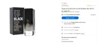 Perfume Carolina Herrera 212 VIP Black Men por $1,196 | Oferta Walmart