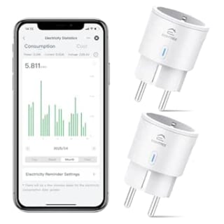 2 enchufes EIGHTREE Inteligente Alexa Mini, 16A 3680W por 16.99€