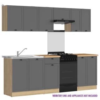 Summer 7 Unit Kitchen Cabinets Set 240cm for £499
