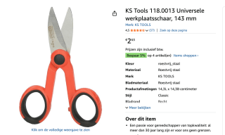 KS Tools werkplaatsschaar voor €2,63 bij Amazon