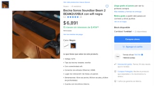 Bocina Sonos Soundbar Beam 2 por $6,891 | Mercado Libre