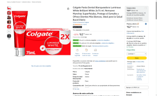 Pasta Dental Colgate Luminous White por $62 | Oferta Amazon