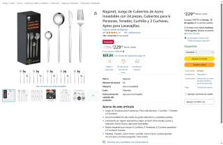 Juego de Cubiertos Inoxidable 24 piezas por $229 | Oferta Amazon