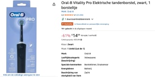 Oral-B Vitality Pro elektrische tandenborstel voor €14,99 bij Amazon