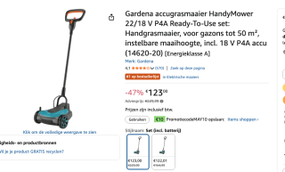 GARDENA HandyMower 22/18V P4A Accu Grasmaaier - Incl. 18V accu en lader voor €123
