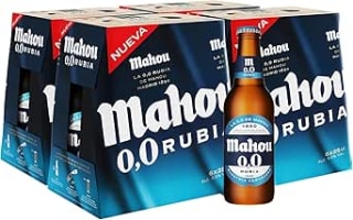 24 botellines Mahou 0,0 Rubia, Cerveza Sin Alcohol Dorada Lager 25 cl por 10.92€