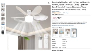 BomKra plafondventilator voor €10,99 bij Amazon