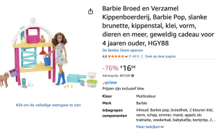 Barbie broed- en verzorging kippenboerderij voor €16,08 bij Amazon