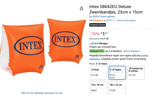 Intex Large Deluxe Zwemarmbandjes voor €1,21 bij Amazon