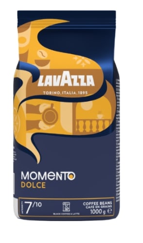 Paquet de 1kg de café en Grains Momento Dolce Intensité 7/10 LAVAZZA à 19,50€