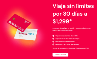Viaja Ilimitado por 30 Días por $1,299 | Senda Pass