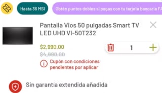 Smart TV Vios 50" LED UHD VI-50T232 por $2,990 | Soriana (PayPal)