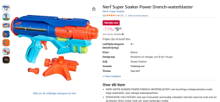Nerf Super Soaker Power Drench-waterblaster voor €9,99 bij Amazon